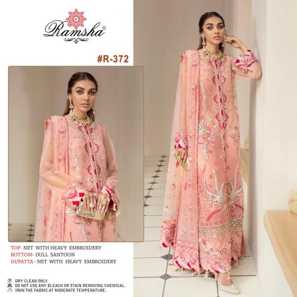 Ramsha R 371 To R 374 Designer Georgette Embroidery Salwar